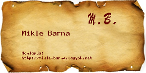 Mikle Barna névjegykártya