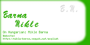 barna mikle business card